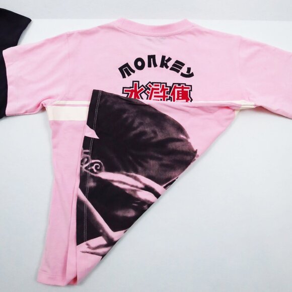 RARE Ringspun Allstars Monkey Magic Pink Graphic T-Shirt Illusion Layered Look - Picture 4 of 16